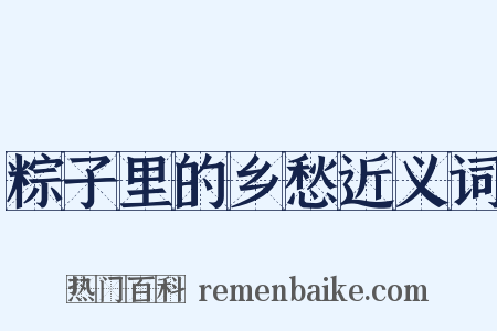 粽子里的乡愁近义词是什么意思的图片